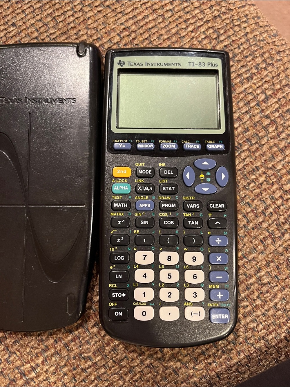 Texas Instruments TI-83 Plus Graphing Calculator - Black with White Keys